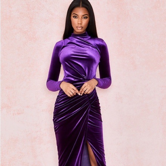House of CB Dresses & Skirts - HOUSE OF CB: VELVET PURPLE DRESS